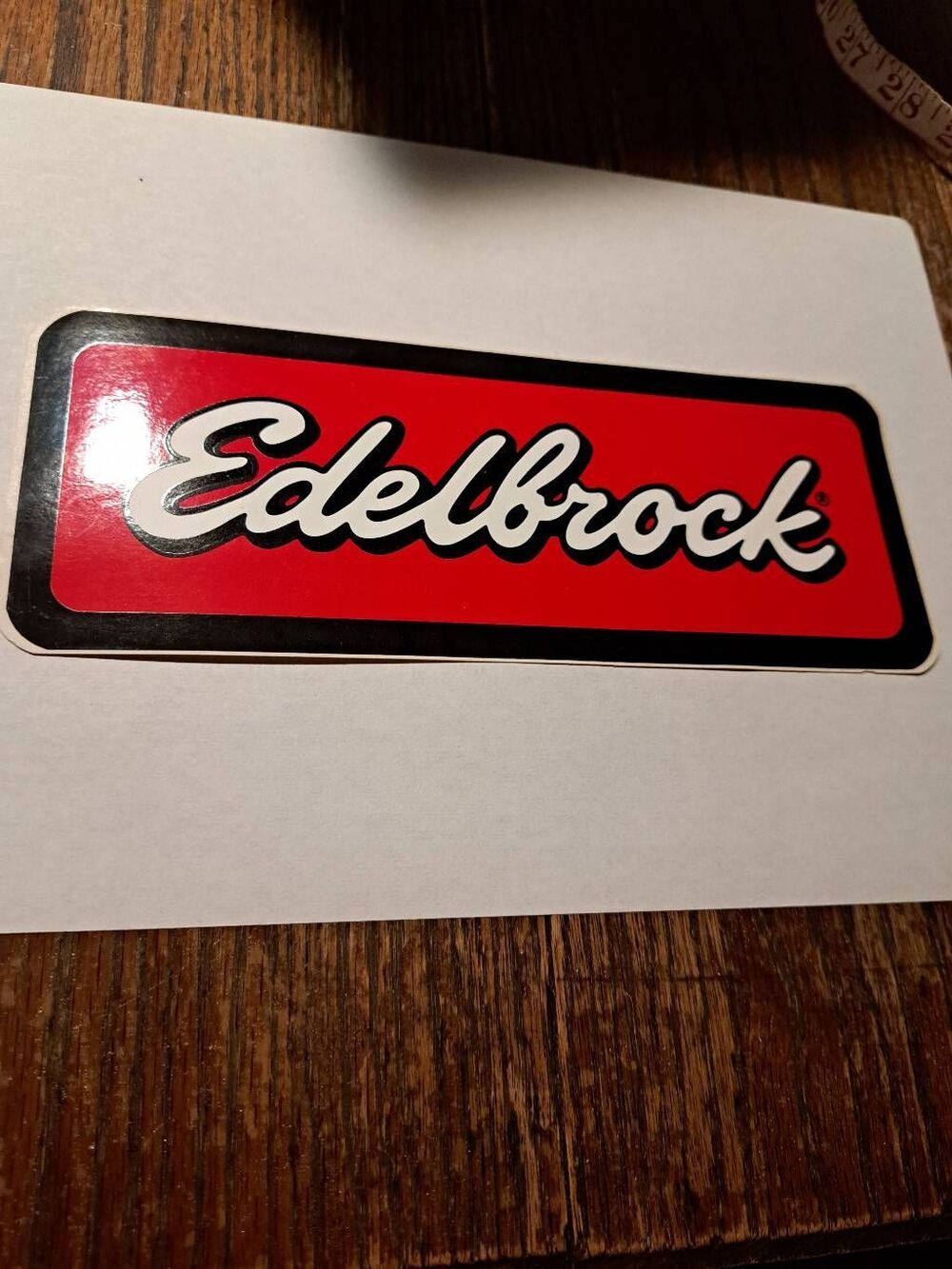 Vintage 90s Large Edelbrock 8.5" Red Black Decal Sticker Car Race Car Street Car